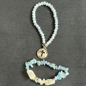 Beaded Bracelet with Cross Charm